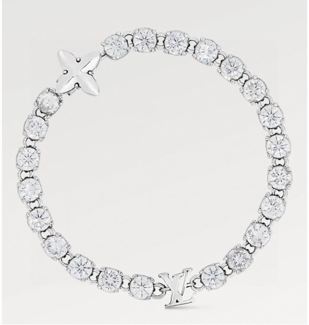 Louis Vuitton Silver Crystal Bracelet